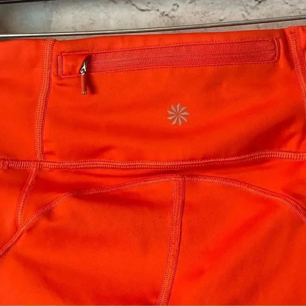 Athleta Women's XXS Velocity Legging Bright Orange Capri Crop Active Yoga - Picture 7 of 9
